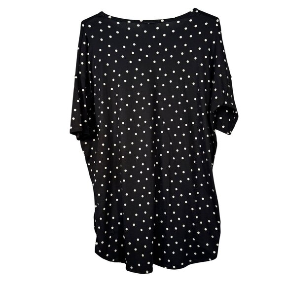 LuLaRoe Irma Black White Polka Dot Womens Tunic Top Size L Relaxed Fit - Picture 4 of 6